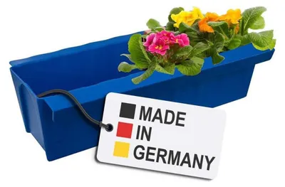 Image de Inserts de jardinières pour palettes Euro | avec système de suspension à accrocher | 37,3cm bleu | jardinière pour palette Euro | balconnière | pot de fleurs | extrêmement stable