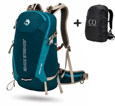 Productafbeelding van CarryQuest® - Rugzak - 35 liter - Nylon, met regenhoes, rugventilatie, blauw