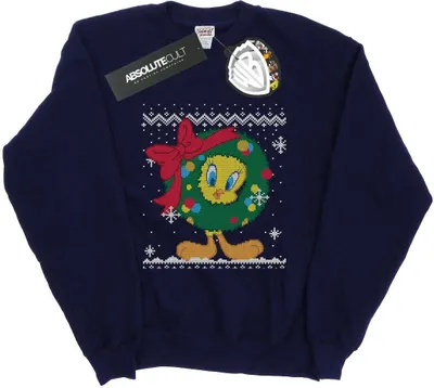 Produktbild von Looney Tunes - "Tweety Pie Christmas Fair Isle" Sweatshirt für Herren BI32448 (M) (Marineblau)