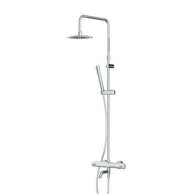 Produktbild von AM.PM Duschsystem Regendusche mit Thermostat 38℃ Edelstahl Duscharmatur Set, Duschsäule Regendusche, inkl. verstellbar Duschstange und Handbrause