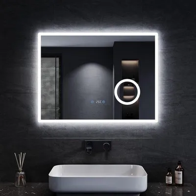 Immagine prodotto di Specchio da bagno 80x60 cm con illuminazione e sistema anticondensa