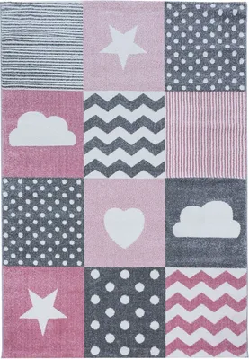Produktbild von Kinder Teppich Kikki rechteckig, Farbe: Pink, Größe:200x290 cm