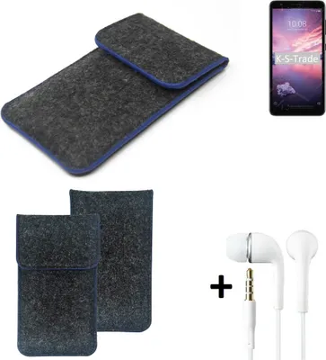 Produktbild von K-S-Trade Handy Schutz Hülle kompatibel mit ZTE Blade A3 Joy Schutzhülle Handyhülle Filztasche Pouch Tasche Case Sleeve Filzhülle dunkelgrau,