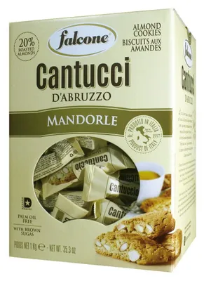 Zdjęcie produktu dla Falcone Cantucci d’Abruzzo Mono 125 sztuk, 1000 g – Włoskie ciasteczka migdałowe