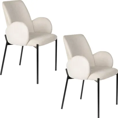 Produktbild von Housecraft Living Tjarda Esszimmerstuhl mit Armlehne Taupe - 2 er Set