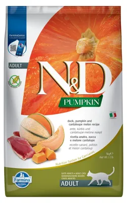 Zdjęcie produktu dla Farmina N&D Cat Pumpkin Duck & Cantaloupe 5kg Sucha Karma Dla Kota z Kaczką Dynią i Kantalupą