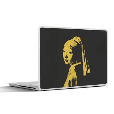 Produktbild von MuchoWow® Laptop Aufkleber Sticker Cover Mädchen mit einem Perlenohrring - Johannes Vermeer - Schwarz - Gelb 30x22 cm - Laptop-Sticker