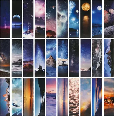 Produktbild von Famanu Lesezeichen-Set mit Sternen- und Universum-Design - 30-teilig