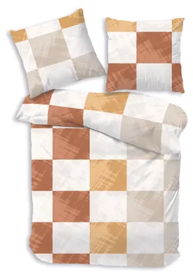 Produktbild von Dobnig Bettwäsche Flanell - modern kariert 135 x 200 cm ocra modern kariert, orca