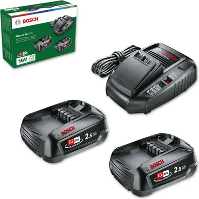 Obrázok produktu pre Bosch 1600A011LD, Súprava batérie a nabíjačky, Lithium-ion (Li-ion), 2,5 Ah, 18 V, Bosch, 18V POWER FOR ALL ALLIANCE