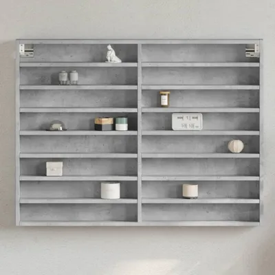 Zdjęcie produktu dla vidaXL Gablota betonowa szara 100x8,5x75 cm materiał drewnopochodny