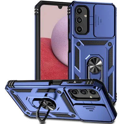 Obrázek produktu pro Pouzdro pro Samsung Galaxy A14 5G dvouvrstvé pouzdro s posuvným krytem kamery a prstencovým stojánkem modré