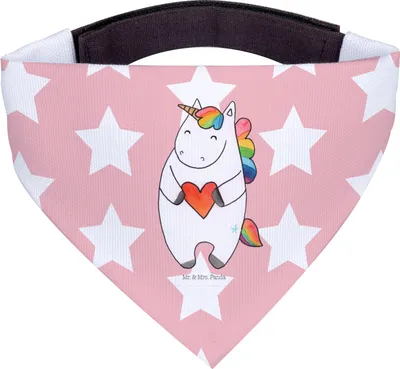 Produktbild von Mr. & Mrs. Panda Bandana Einhorn Herz - Rot Pastell - Geschenk, Unicorn, Hundehalstuch, Witzig, Hunde Halstuch, für Hund, Dreieckstuch, Bunt, Anders