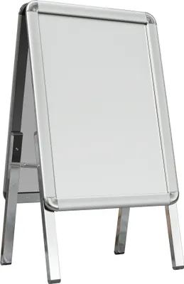 Produktbild von AUSTIN | Plakatständer | A2 | Silber | Classic | Doppelseitig | Kunden Stopper Werbe Tafel Aufsteller Gehweg Träger