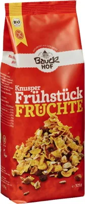 Produktbild von Bauckhof Knusper Frühstück Früchte glutenfrei-- 325g