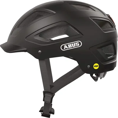 Zdjęcie produktu dla Kask miejski ABUS Hyban 2.0 MIPS - kask rowerowy z tylnym światłem, twarda skorupa ABS, ochrona przed uderzeniami - dla mężczyzn i kobiet - czarny mat, rozmiar L (56-61 cm)