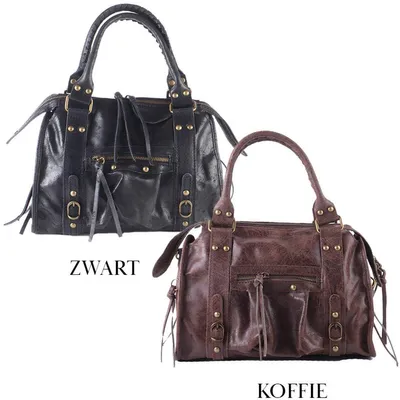 Productafbeelding van Giuliano lederen handtas Lavinia - Dames - Italy - Zwart