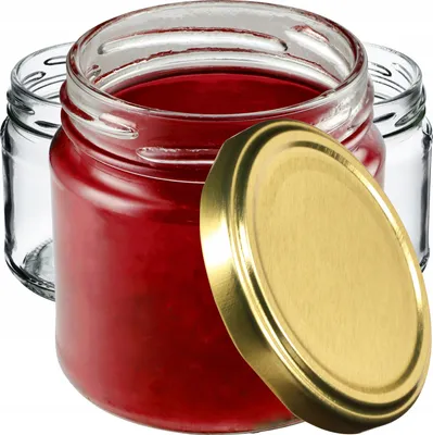 Produktbild von KADAX Einmachgläser mit Deckel "Lerma", Einweckgläser, 200 ml, 100 Stück, goldener Deckel