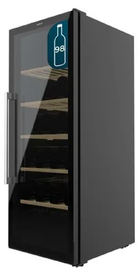 Produktbild von Cecotec Bolero GrandSommelier 98000, Weinkühler mit Kompressor, Freistehend, 98 Flasche(n), G, Innenbeleuchtung, Schwarz