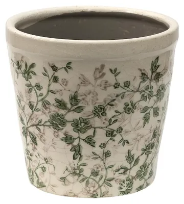 Produktbild von Clayre & Eef Blumentopf Ø 14x13 cm Grün Beige Keramik Blumen