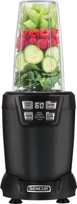 Immagine prodotto di SENCOR SNB 6600BK Nutri blender, 2 contenitori da 0,8 e 1,0 l, materiale senza BPA, potenza 1 200 W, programmi preimpostati Pulse/Blend/Extra blend, base antiscivolo