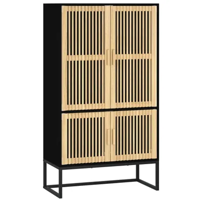 Produktbild von vidaXL Highboard Schwarz 70x35x125 cm Holzwerkstoff