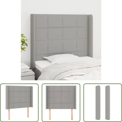 Produktbild von The Living Store Kopfteil mit Ohren Hellgrau 93x16x118/128 cm Stoff