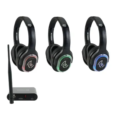 Produktbild von Retekess TA004 Silent Disco Starter Kit, Kabellose Kopfhörer für Fernseher, 3 Kanäle, 200 m Reichweite, Silent-Disco-Kopfhörerset für Partys (3Stk)