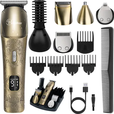 Produktbild von Hatteker Upgraded Barttrimmer für Männer Wasserdicht Haarschneider Elektrischer Rasierapparat Grooming Kit mit Schnurrbart Gesicht Nase Körper