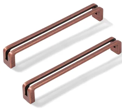 Image de Solidchoice - Ensemble de 6 poignées de tiroir vintage en cuivre rouge, longueur 160 mm