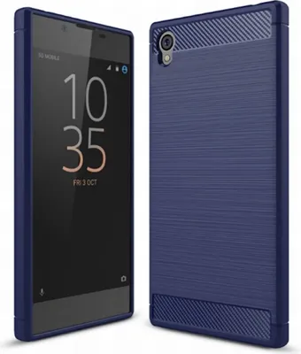 Produktbild von Sony Xperia Z6 TPU Case Carbon Fiber Optik Brushed Schutz Hülle Blau