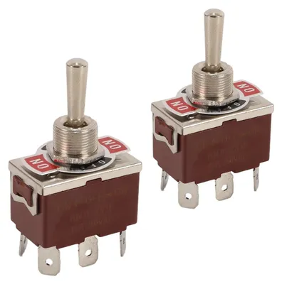 Kippschalter DPDT, 3 Pos., 15 A, 250 VAC, 6 Anschlüsse
