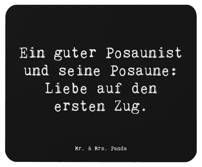 Produktbild von Mr. & Mrs. Panda Mouse Pad Spruch Posaune Liebe - Schwarz - Geschenk, computermatte, Orchester, Mauspad, Instrument, Musik, Mousepad, pc, Musiker, Lernen, Jazz, Töne
