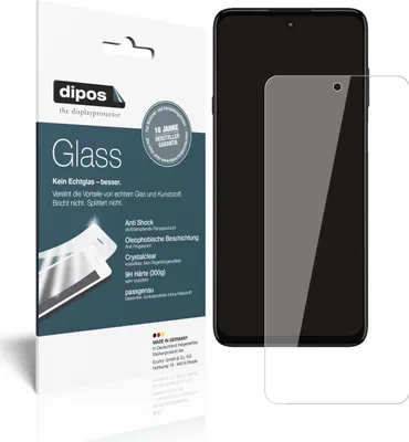 A product package for a screen protector is shown next to a smartphone.