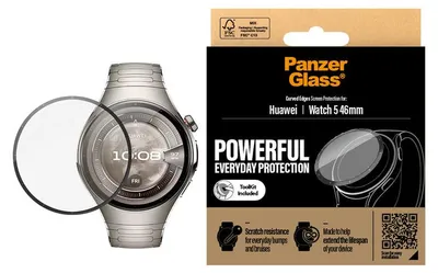 Obrázok produktu pre PanzerGlass ® Screen Protector Huawei Watch 5 46mm, Huawei, Huawei - Watch 5 46mm, Suché aplikovanie, Odolné proti poškriabaniu, Odolný proti nárazom, Priehľadná, 1 kusov