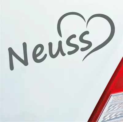 Produktbild von Auto Aufkleber Neuss Herz Stadt City Love Liebe Heimat 9,5x8 cm Grau Sticker Heckscheibenaufkleber