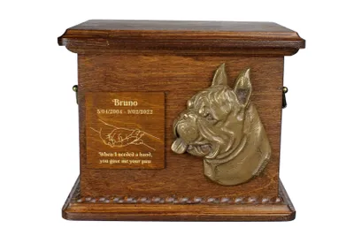 Productafbeelding van Asbak – Urn voor as van een hond, gepersonaliseerde urn met gravure en reliëf, herdenkingsdoos voor as van een hond, merk Art-Dog
