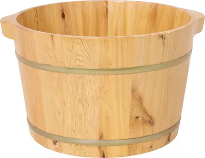 Immagine prodotto di Vasca per pediluvio, legno di cipresso resistente, design ecologico, giallo