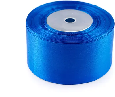 Produktbild von Satinband 50mm x 32m Rolle, Farbe:107 blau