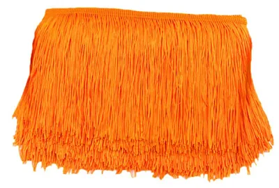 Produktbild von Fransenband, 10 cm breit, 2 Meter lang, in Orange, für Bastelarbeiten und Dekoration