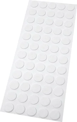 Produktbild von Adsamm® | 60 x Filzgleiter | Ø 14 mm | Weiß | rund | 1.5 mm dünne selbstklebende Filz-Möbelgleiter in