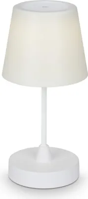 Produktbild von BRILONER CAMPI LED Tischlampe kabellos, IP44 Spritzwasserschutz, Touchfunktion, in Stufen dimmbar, Neutralweißes Licht, weiß, 14,5 x 30 cm