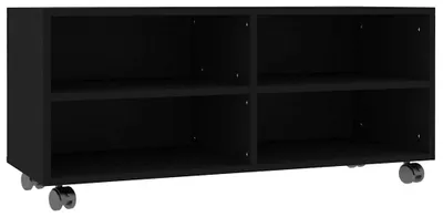Produktbild von vidaXL TV-Schrank mit Rollen Schwarz 90x35x35 cm Holzwerkstoff