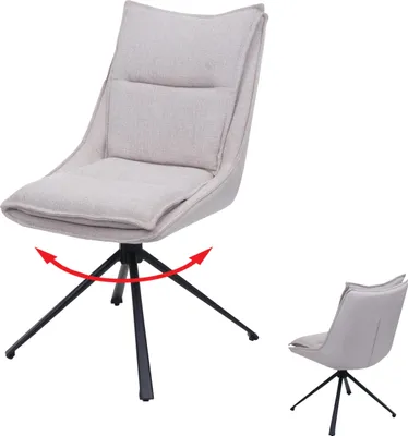 Produktbild von Esszimmerstuhl MCW-N71, Küchenstuhl, drehbar Auto-Return, Stoff/Textil (420g/m²)   creme-beige