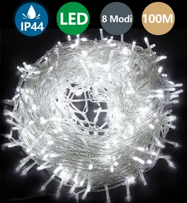 Zdjęcie produktu dla Yakimz 100m 500 LED Fairy Lights Wodoodporne oświetlenie świąteczne Kurtyna świetlna, zimna biel