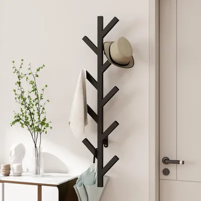 Productafbeelding van Vlush Wandmontage Metalen Kapstok met 9 Haken, Modern, Minimalistisch en Strak Design
