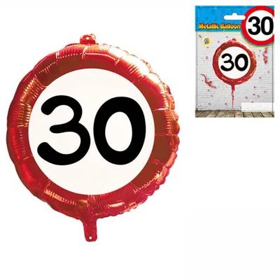 Produktbild von Udo Schmidt Folien-Ballon 30.Geburtstag Kunstsoff 45 cm Partydekoration Geburtstag Luftballon Tischdeko