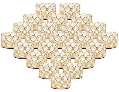 Zdjęcie produktu dla VINCIGANT, 24 sztuki, metalowy uchwyt na świeczki typu tealight, złoty