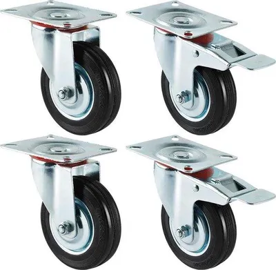 Produktbild von Famanu Transportrollen 100 mm - Silber/Schwarz