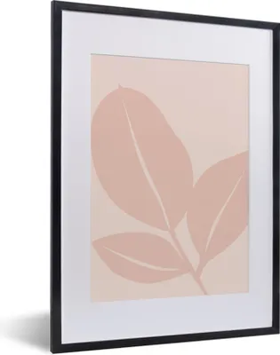 Produktbild von MuchoWow® Gerahmtes Poster Sommer - Blätter - Rosa 30x40 cm - Poster mit Schwarzem Bilderrahmen Wandposter Rahmen Foto Bilder - Wandposter Schlafzimmer